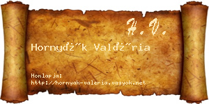 Hornyák Valéria névjegykártya
